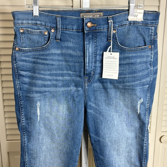 NWT J.Crew Point Sur Hightower Straight Jean with Let-own Hems Size 32 - Picture 3 of 12